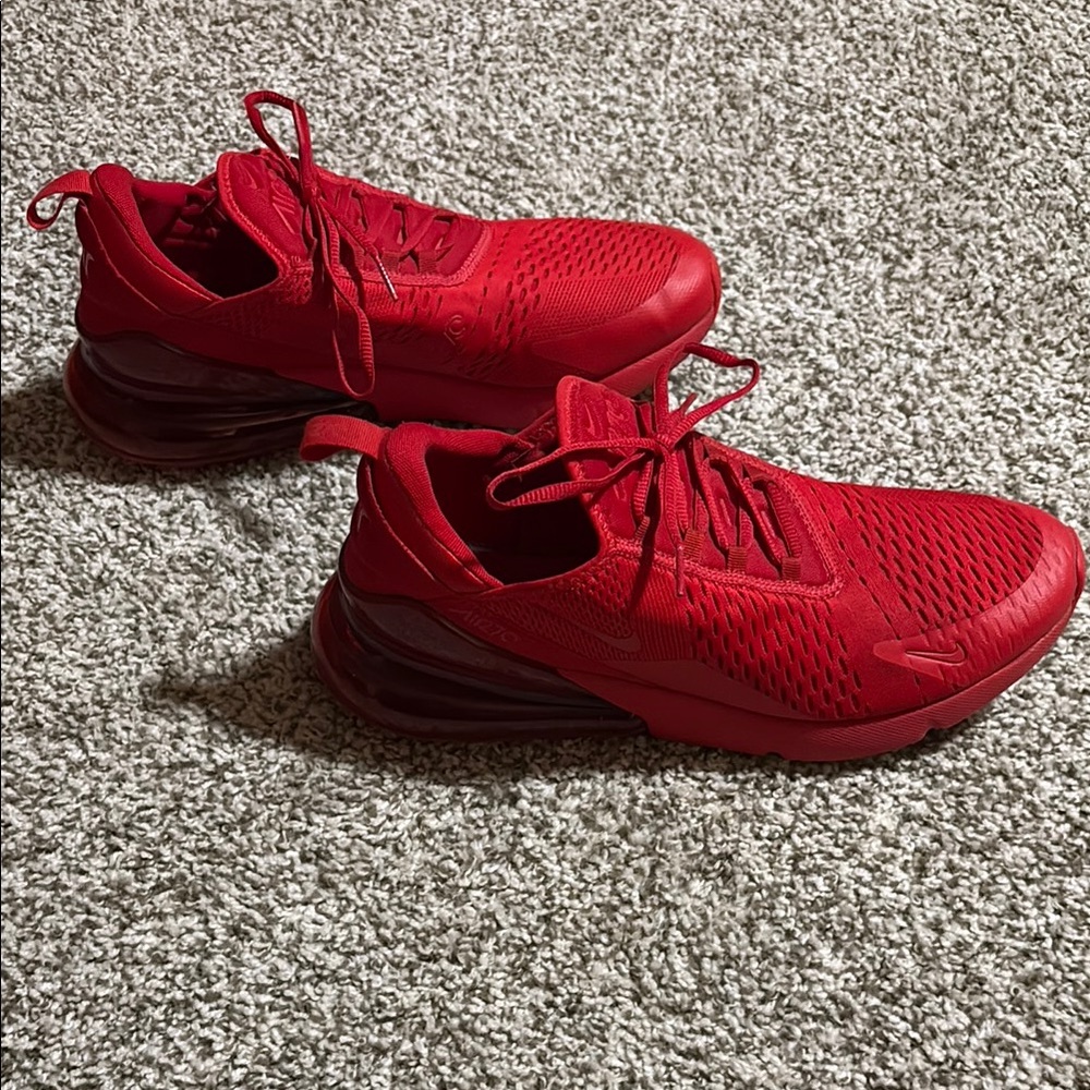 Nike Red Athletic Shoes with Breathable Knit Upper